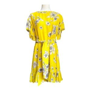 Alice + Olivia Yellow Flutter Sleeve Sundress